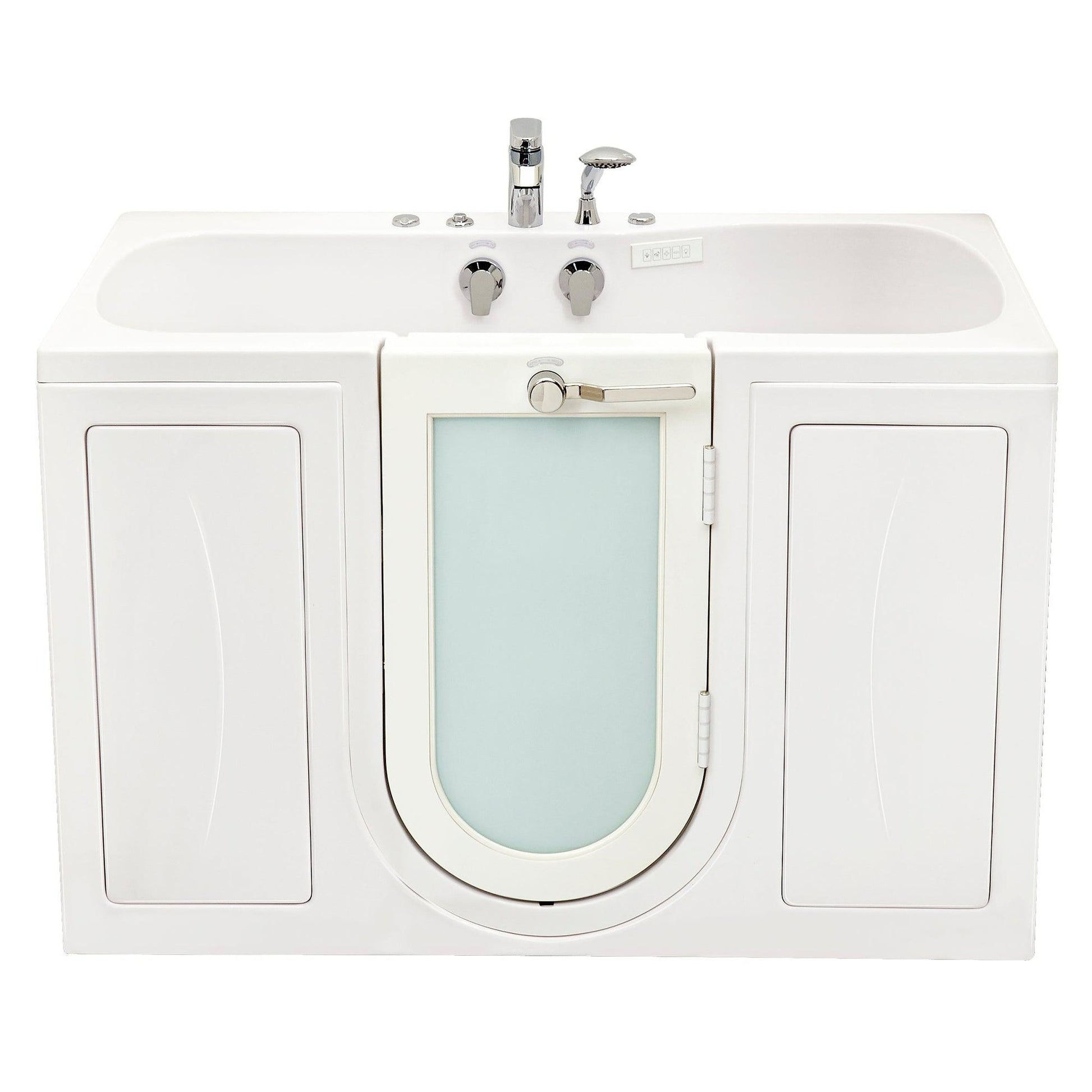 Ella's Bubbles Tub4Two 32" x 60" Two-Seated Hydro + Air Massage Walk-In Bathtub With Independent Foot Massage, 2-Piece Fast Fill Faucet, 2" Dual Drains and Right U-Shape Outswing Door