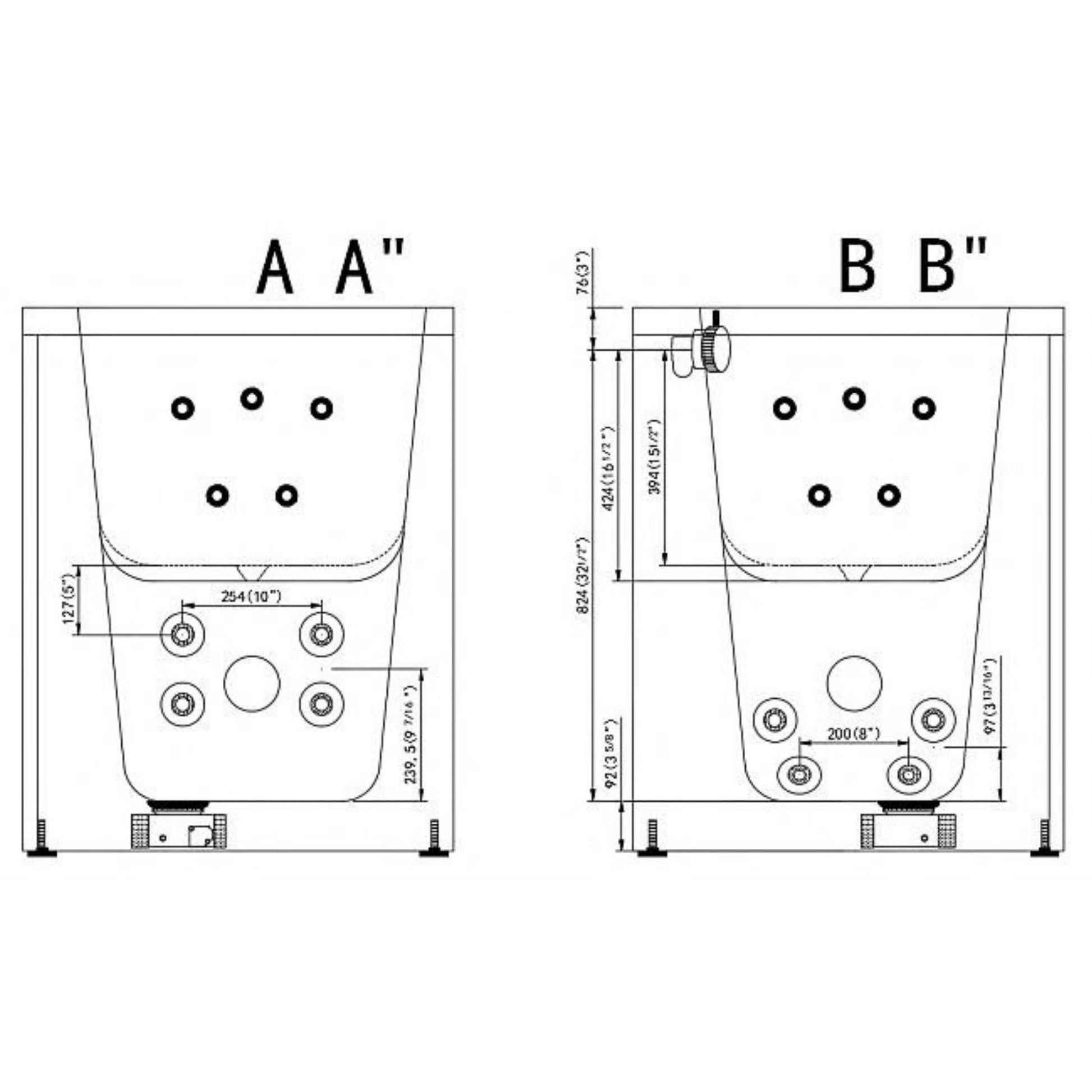 Ella's Bubbles Tub4Two 32" x 60" Two-Seated Hydro + Air Massage Walk in Bathtub With Independent Foot Massage, 2 Piece Fast Fill Faucet, 2" Dual Drains and Left U-Shape Outswing Door