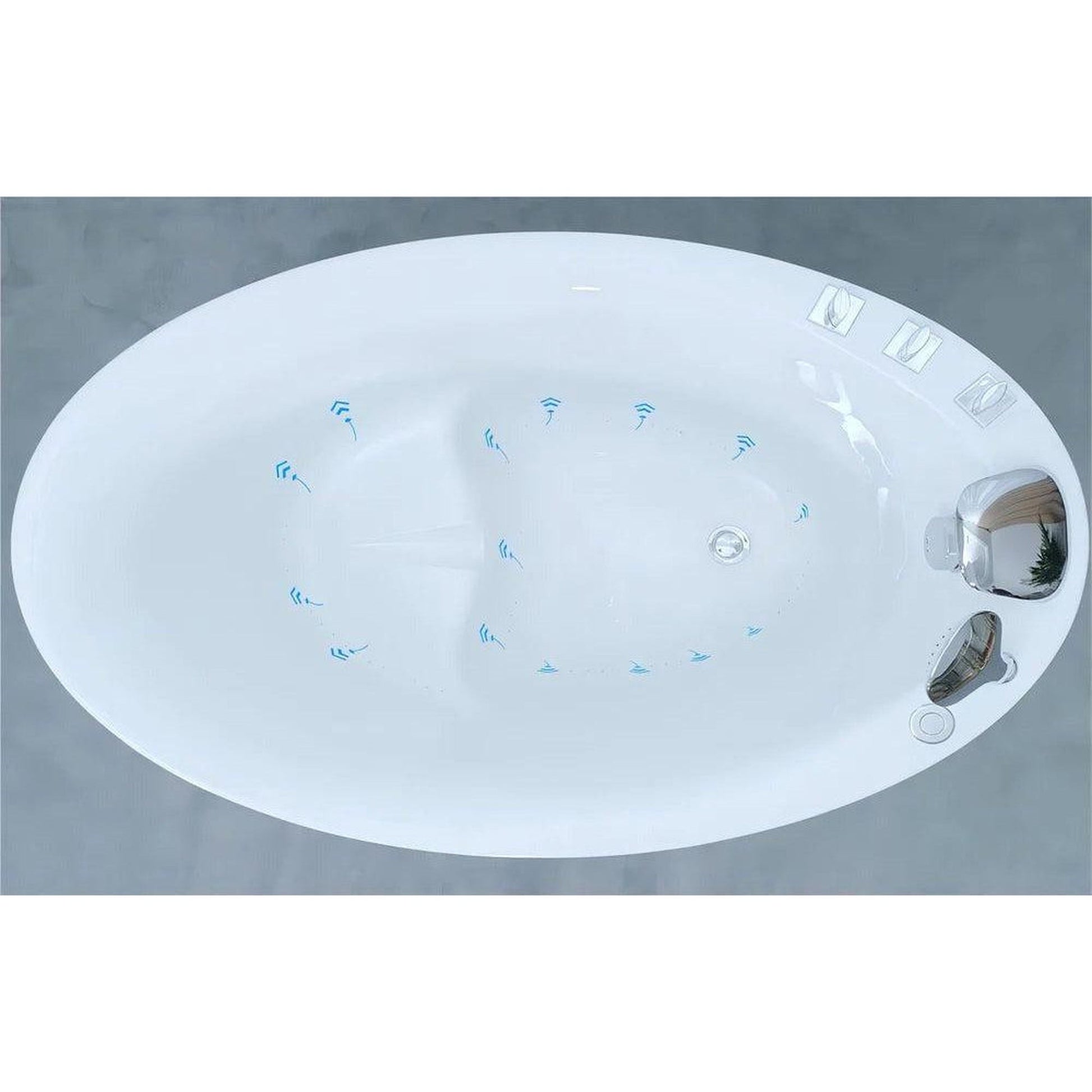 Empava 48" Freestanding Air Massage Japanese-Style Bathtub With Reversible Drain