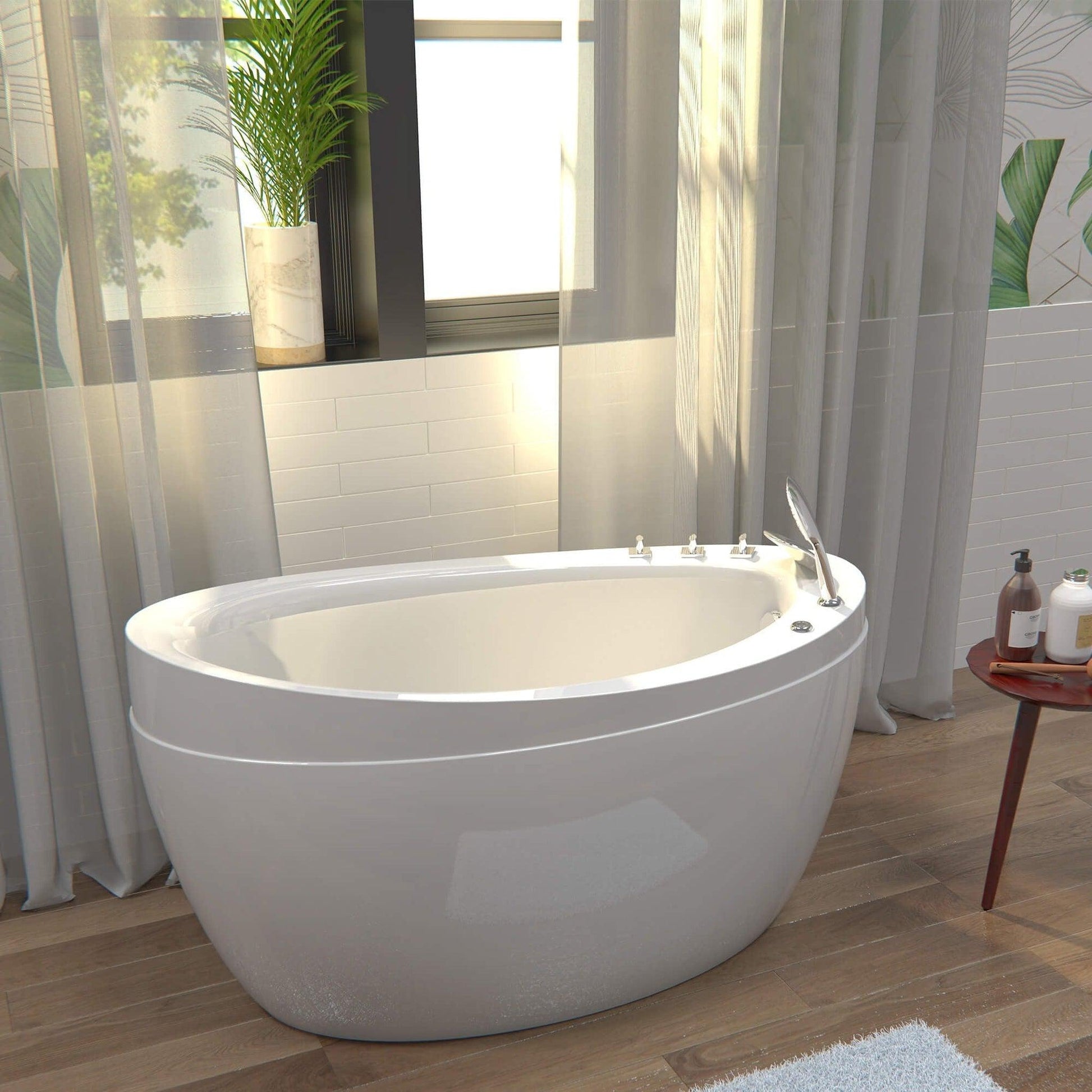 Empava 48" Freestanding Air Massage Japanese-Style Bathtub With Reversible Drain