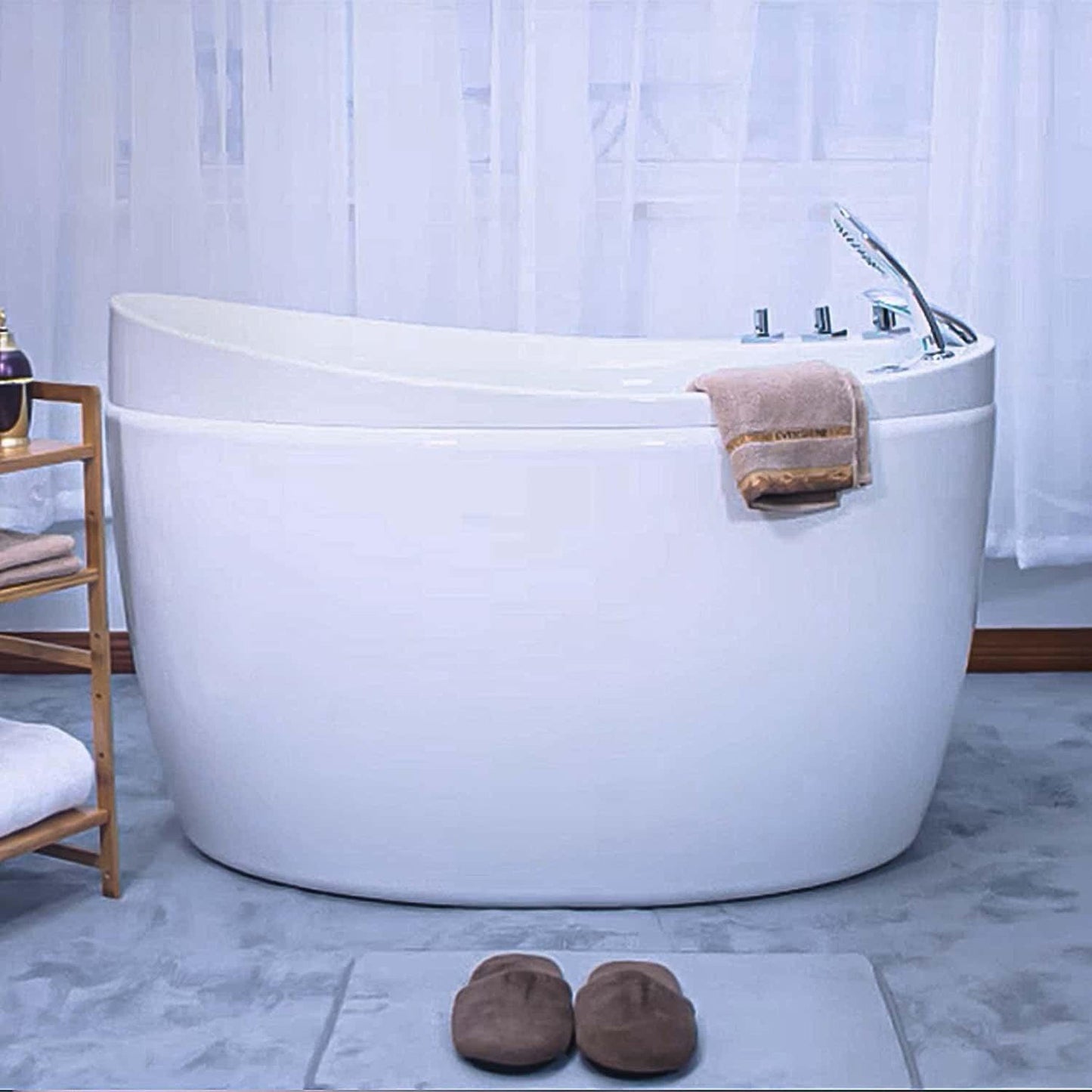 Empava 48" Freestanding Air Massage Japanese-Style Bathtub With Reversible Drain