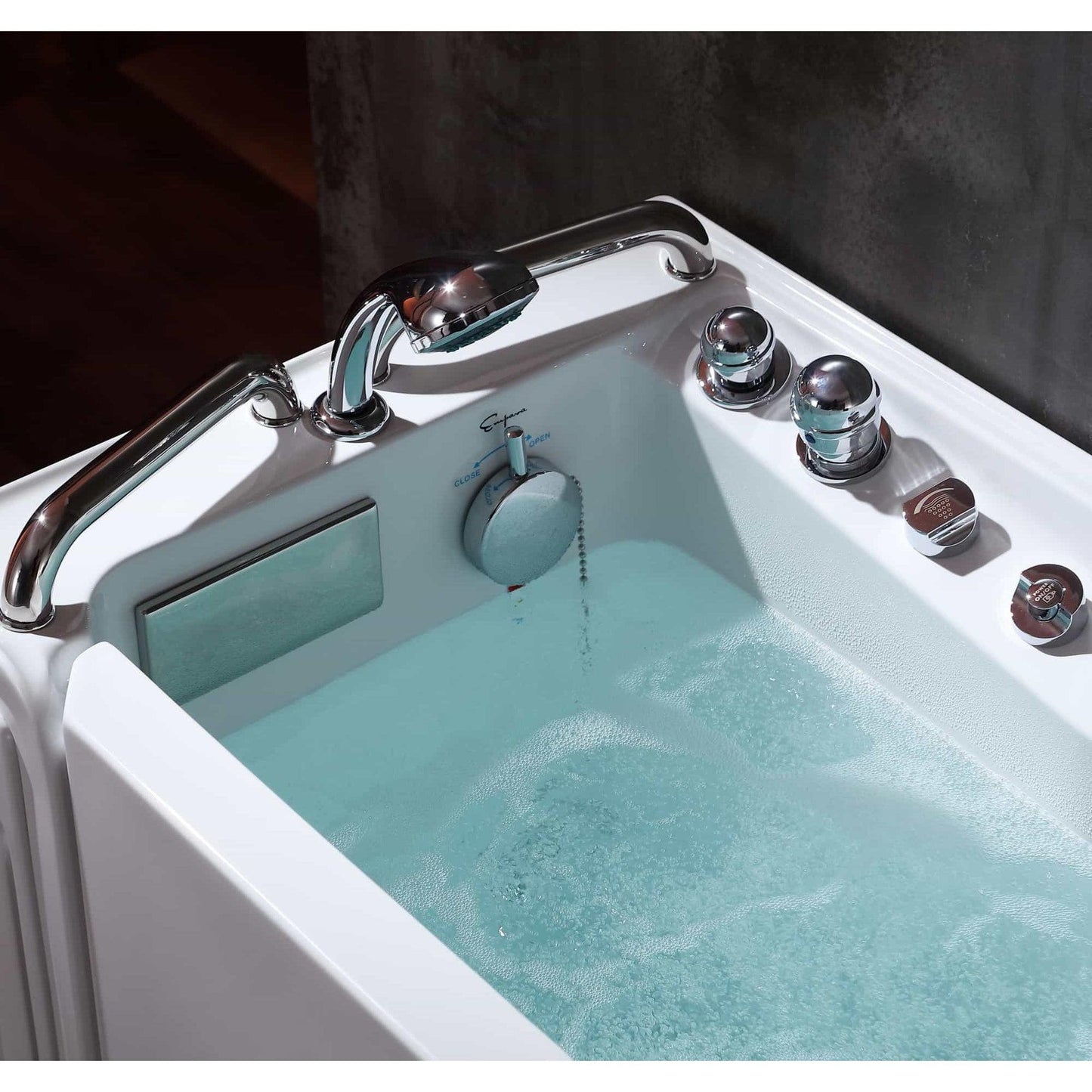 Empava 53" Freestanding Walk-in Whirlpool Bathtub With Left Drain