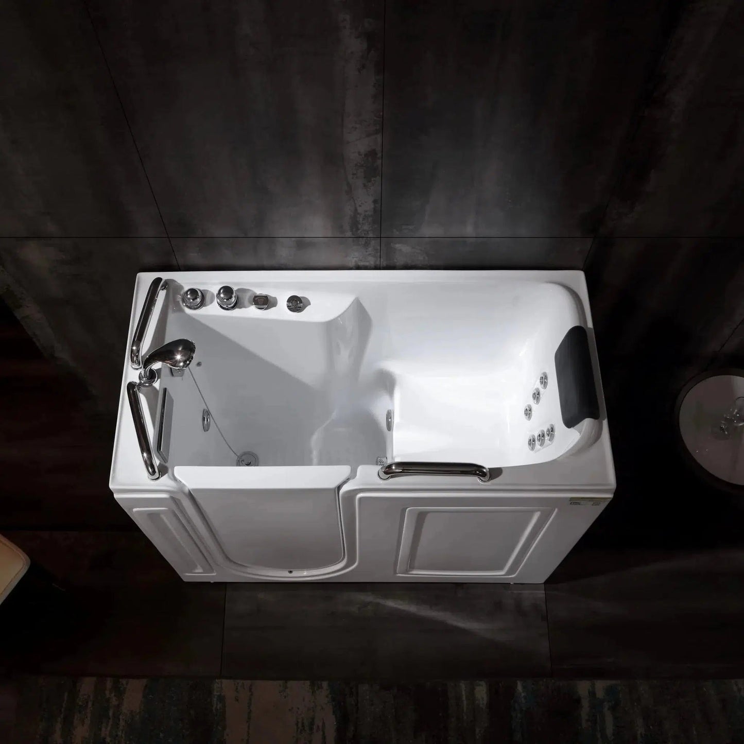 Empava 53" Freestanding Walk-in Whirlpool Bathtub With Left Drain