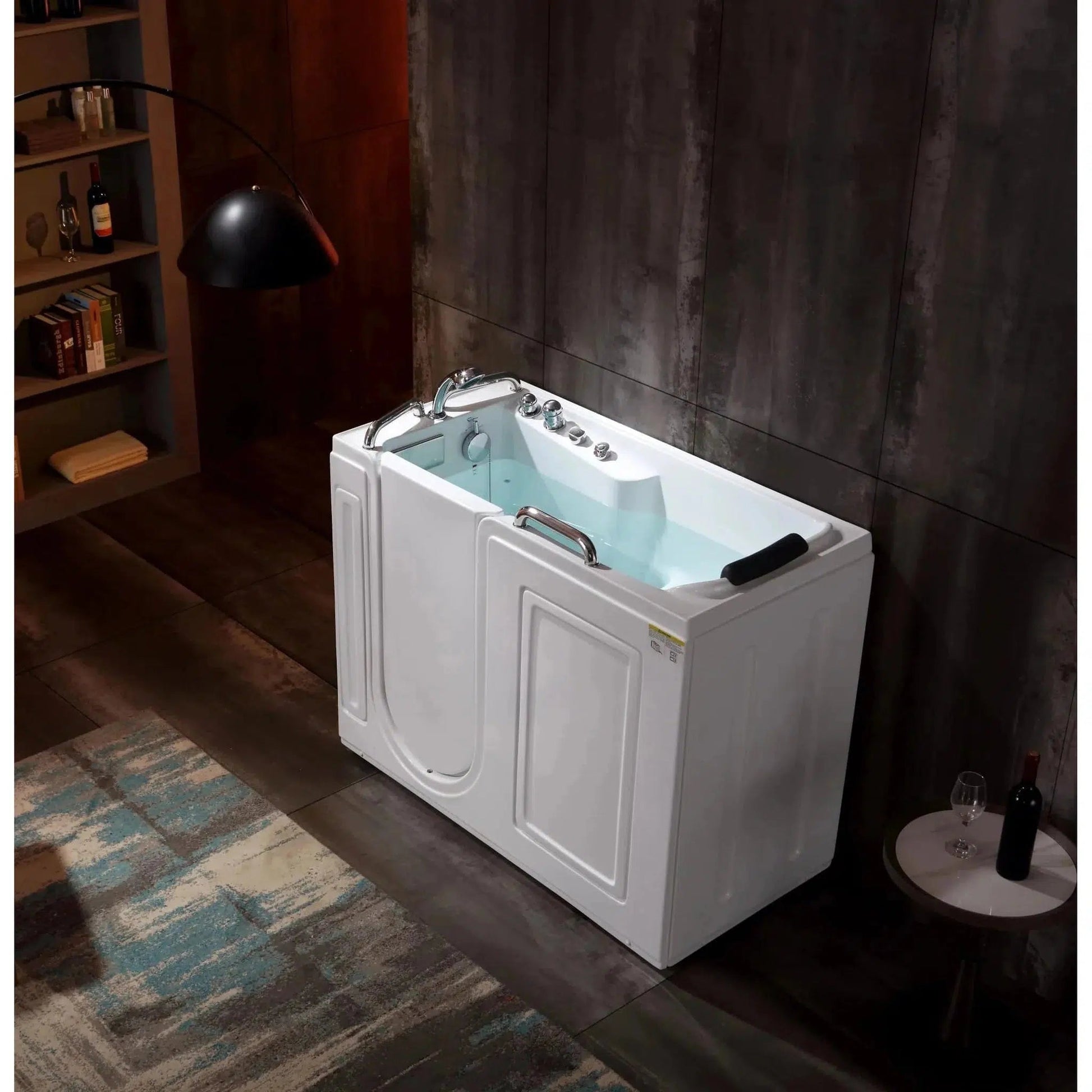 Empava 53" Freestanding Walk-in Whirlpool Bathtub With Left Drain