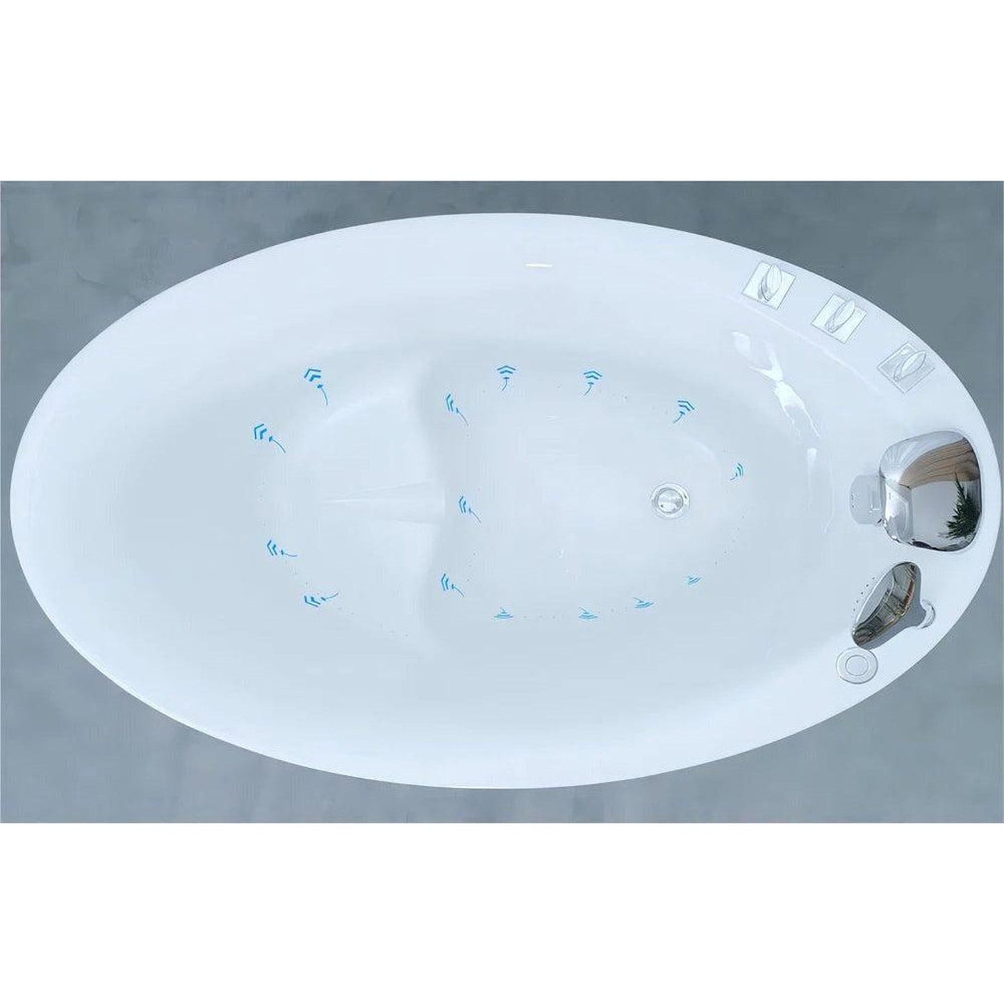 Empava 59" Freestanding Air Massage Japanese-Style Bathtub With Reversible Drain