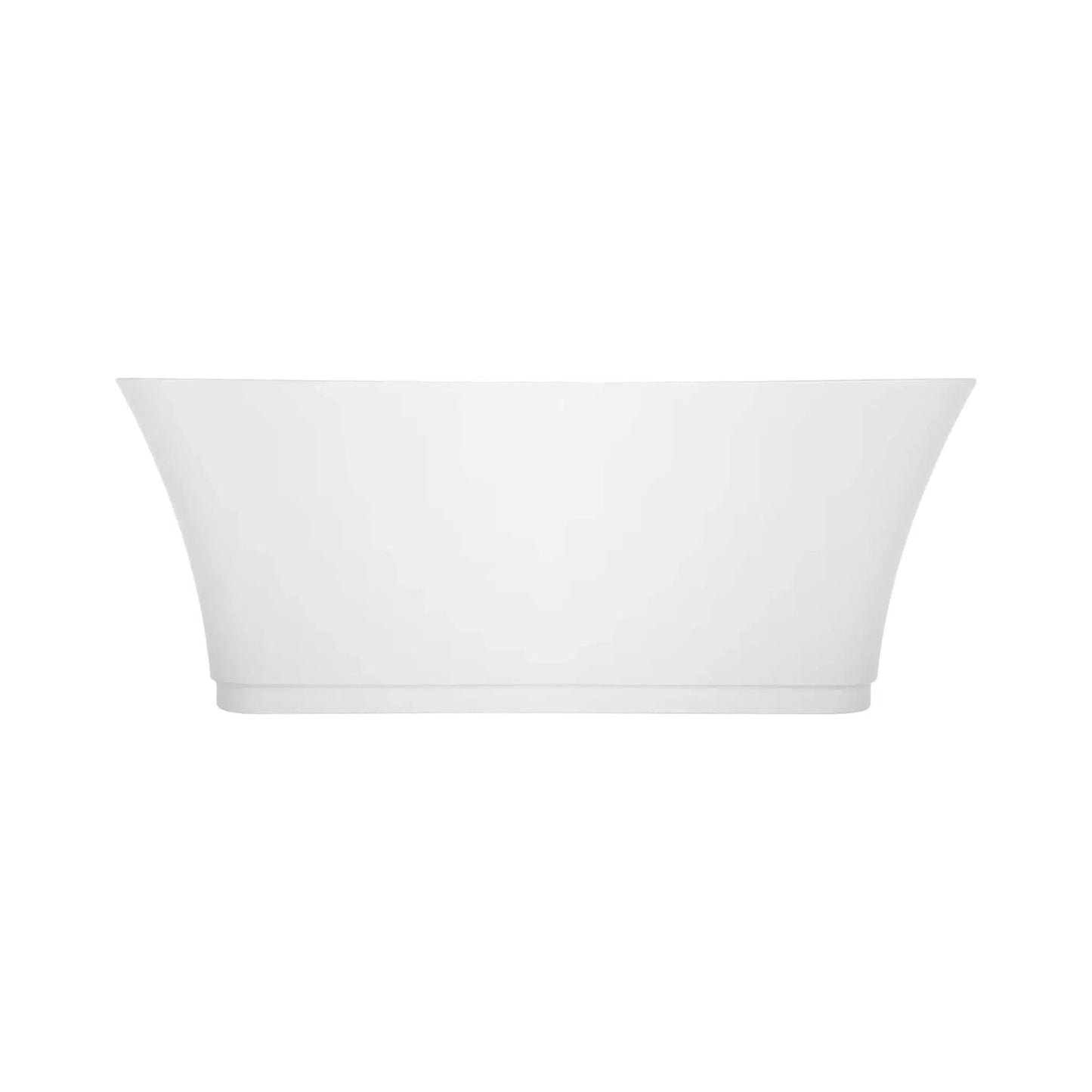 Empava 59" Glossy White Freestanding Rectangular Soaking Bathtub With Center Drain