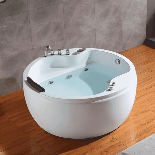 Empava 59" Japanese-Style Freestanding Round Whirlpool Bathtub