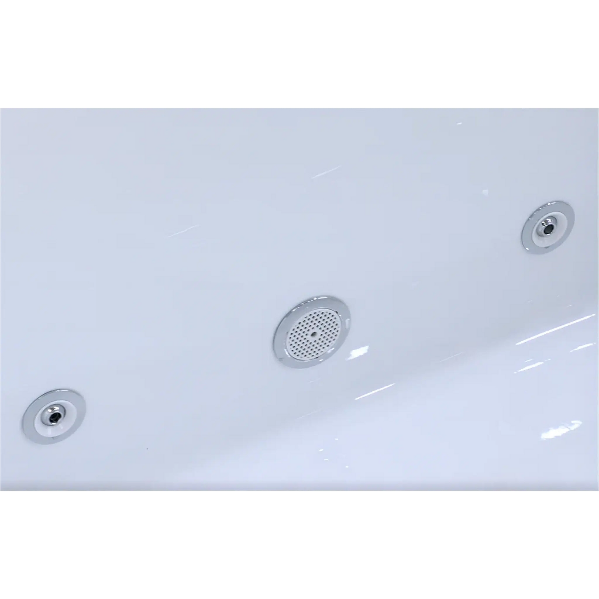 Empava 59" White Freestanding Oval Whirlpool Bathtub With Reversible Drain