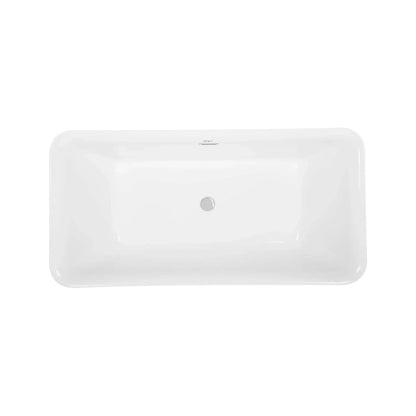 Empava 59" White Freestanding Rectangular Soaking Bathtub - 59FT1511