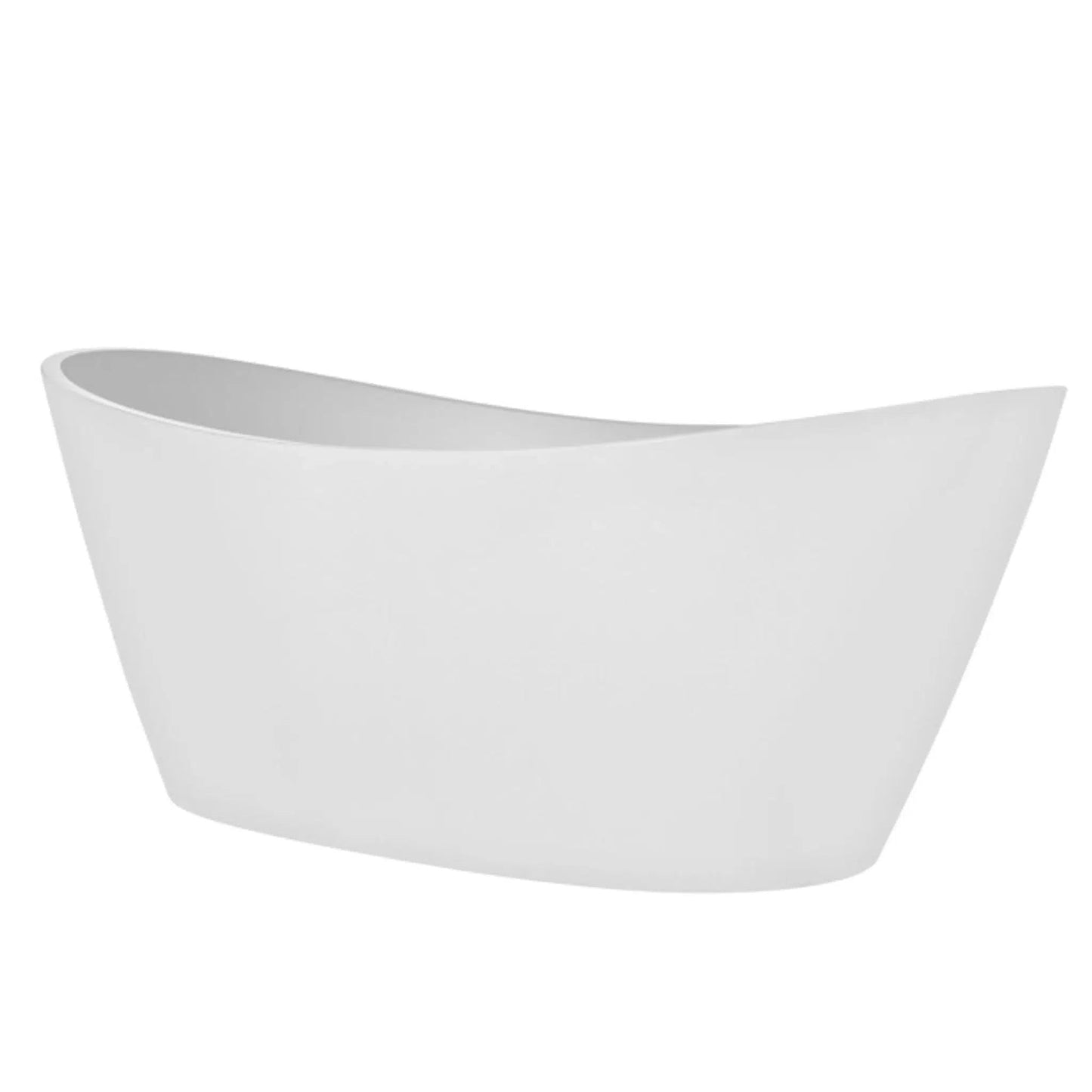 Empava 67" Glossy White Freestanding Oval Soaking Bathtub With Center Drain