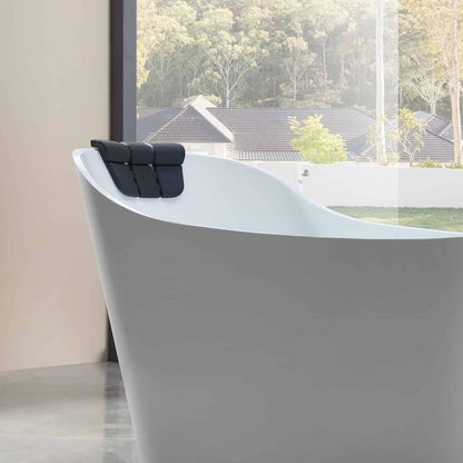 Empava 67" White Freestanding Oval Whirlpool Bathtub With Reversible Drain