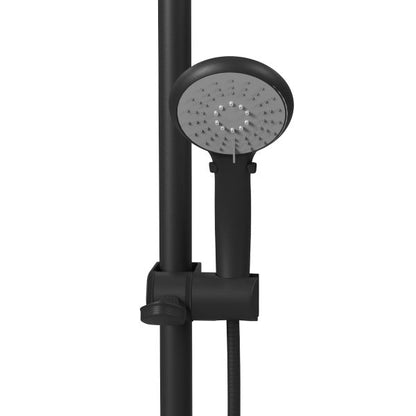 PULSE ShowerSpas Ergo Left Installation Matte Black Slide Bar and Grab Bar With Multi-Function Handshower