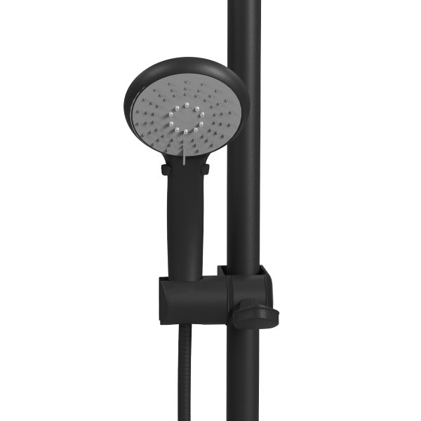 PULSE ShowerSpas Ergo Right Installation Matte Black Slide Bar and Grab Bar With Multi-Function Handshower