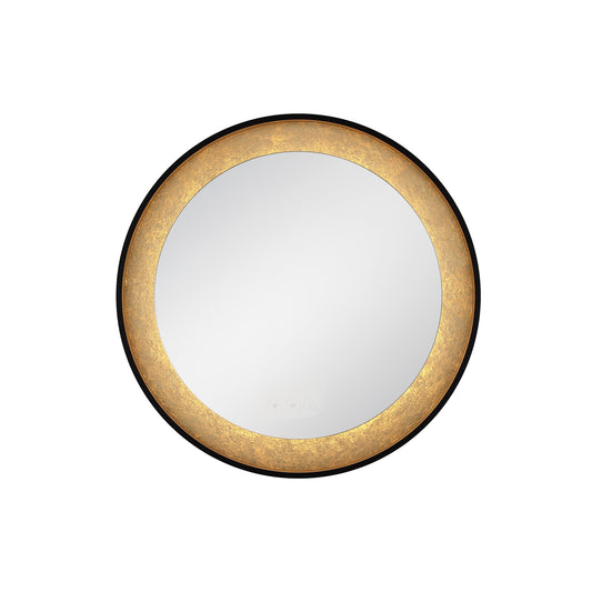 Eurofase Lighting Anya 30" Integrated LED Edge-Lit Anodized Black Gold Foil Round Mirror