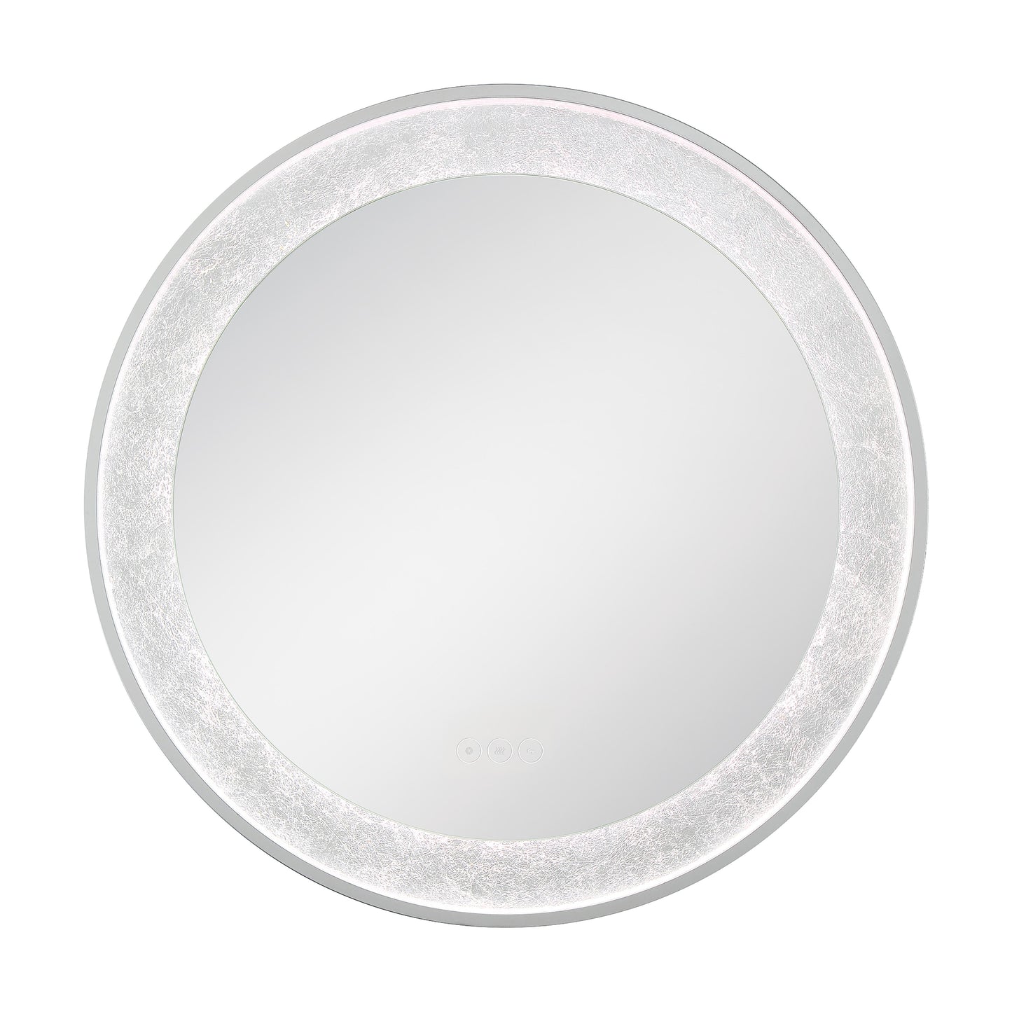 Eurofase Lighting Anya 30" Integrated LED Edge-Lit Anodized Silver Foil Round Mirror