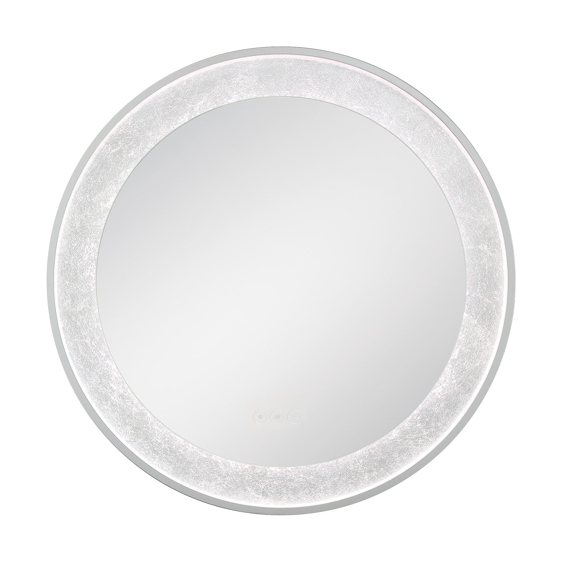 Eurofase Lighting Anya 30" Integrated LED Edge-Lit Anodized Silver Foil Round Mirror