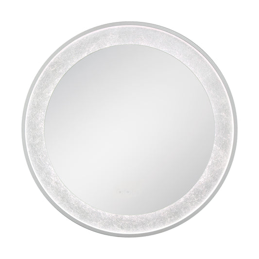 Eurofase Lighting Anya 30" Integrated LED Edge-Lit Anodized Silver Foil Round Mirror