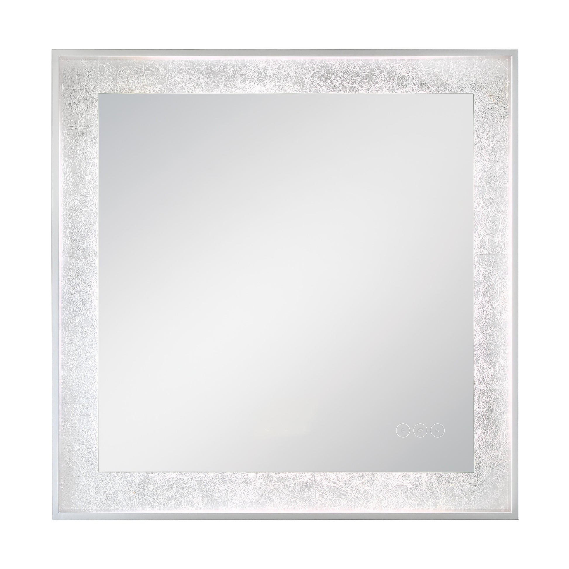 Eurofase Lighting Anya 32" Integrated LED Edge-Lit Anodized Silver Foil Square Mirror