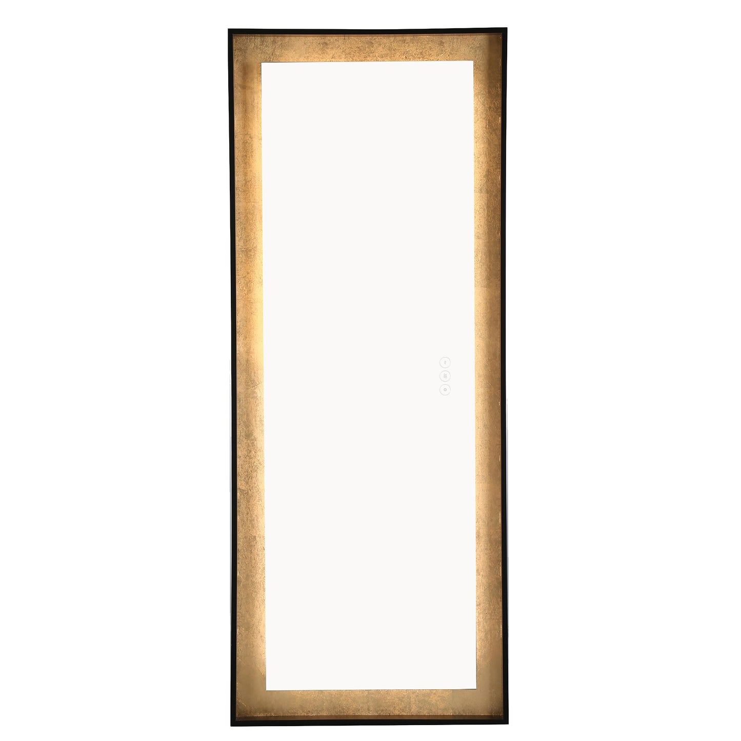 Eurofase Lighting Anya 65" Integrated LED Edge-Lit Anodized Black Gold Foil Freestanding Mirror
