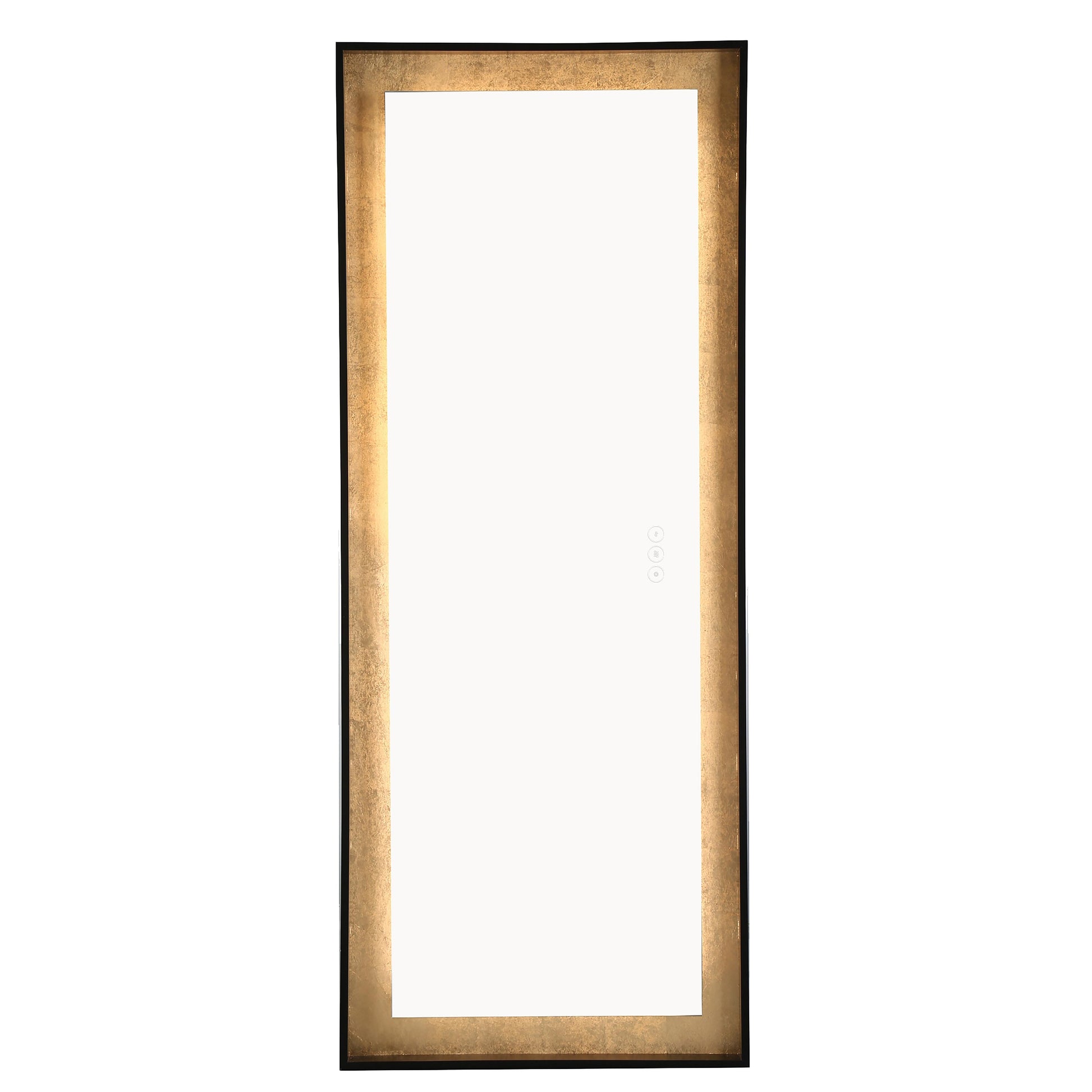 Eurofase Lighting Anya 65" Integrated LED Edge-Lit Anodized Black Gold Foil Freestanding Mirror