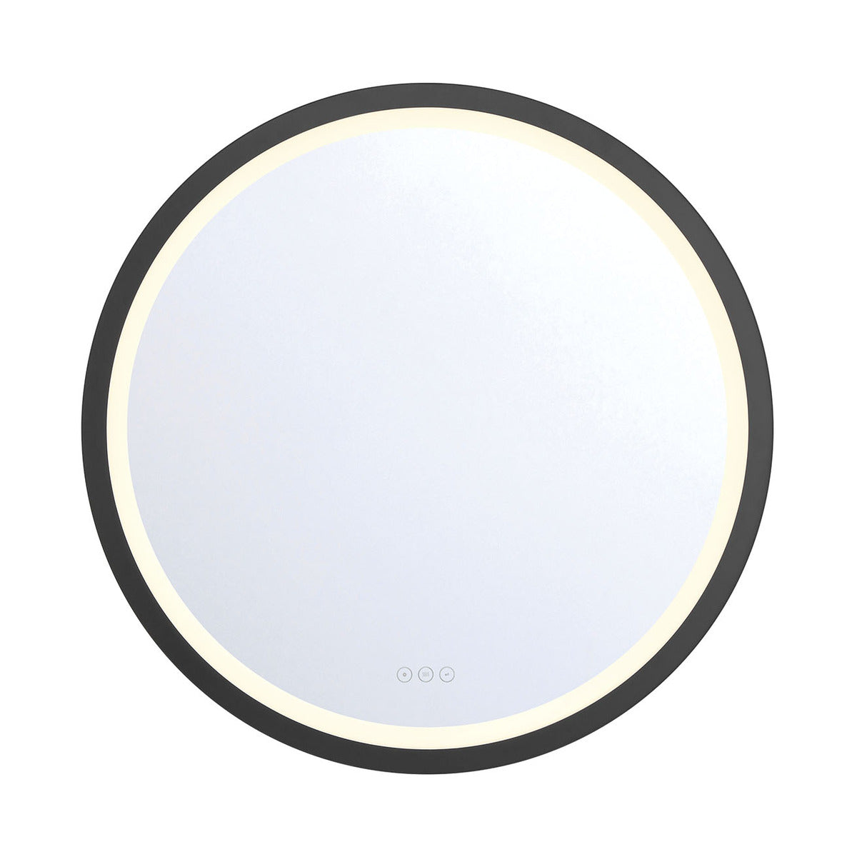 Eurofase Lighting Artell 32" 1-Light Integrated LED Brushed Black Aluminum Frame Round Dimmable Mirror