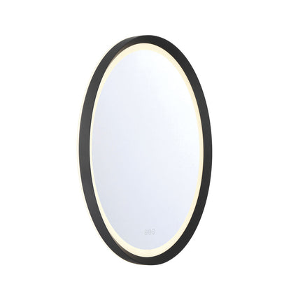 Eurofase Lighting Artell 32" 1-Light Integrated LED Brushed Black Aluminum Frame Round Dimmable Mirror