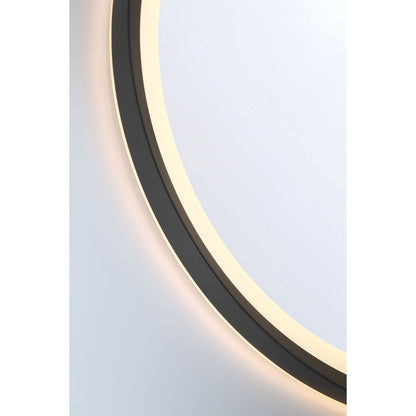 Eurofase Lighting Artell 32" 1-Light Integrated LED Brushed Black Aluminum Frame Round Dimmable Mirror