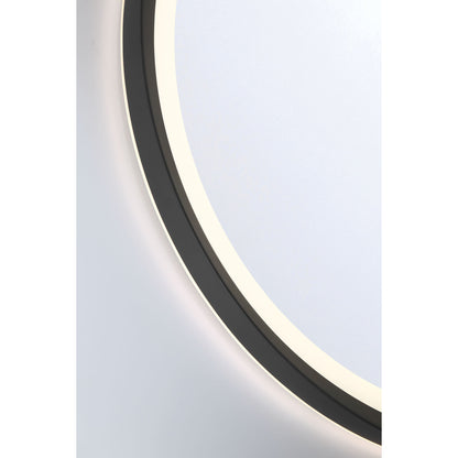 Eurofase Lighting Artell 32" 1-Light Integrated LED Brushed Black Aluminum Frame Round Dimmable Mirror