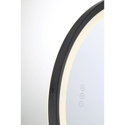 Eurofase Lighting Artell 32" 1-Light Integrated LED Brushed Black Aluminum Frame Round Dimmable Mirror