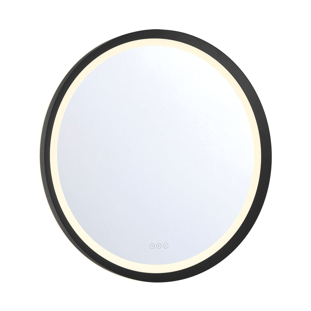 Eurofase Lighting Artell 32" 1-Light Integrated LED Brushed Black Aluminum Frame Round Dimmable Mirror