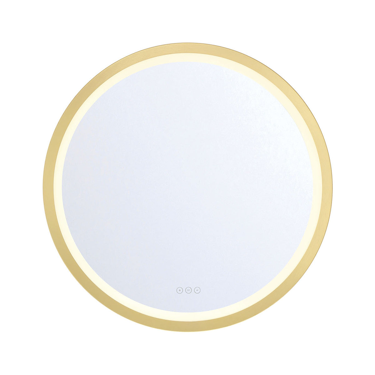 Eurofase Lighting Artell 32" 1-Light Integrated LED Brushed Gold Aluminum Frame Round Dimmable Mirror