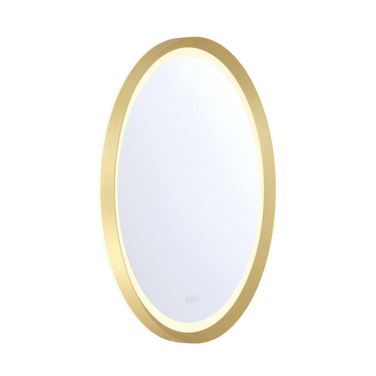 Eurofase Lighting Artell 32" 1-Light Integrated LED Brushed Gold Aluminum Frame Round Dimmable Mirror
