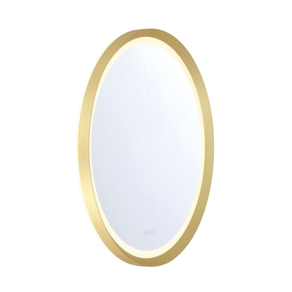 Eurofase Lighting Artell 32" 1-Light Integrated LED Brushed Gold Aluminum Frame Round Dimmable Mirror
