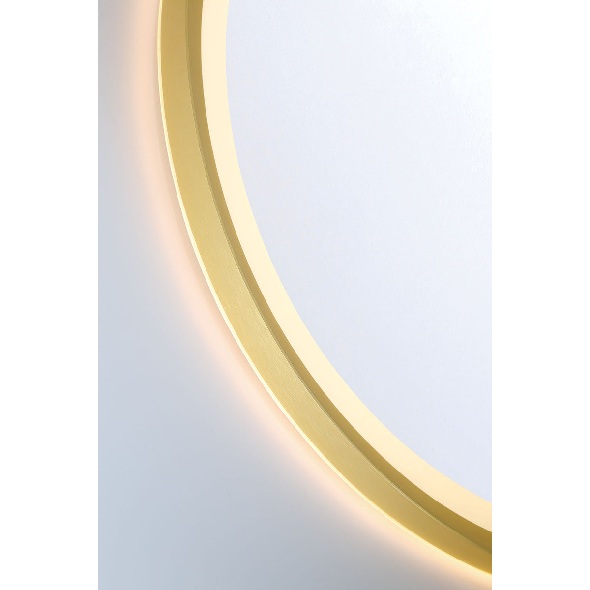 Eurofase Lighting Artell 32" 1-Light Integrated LED Brushed Gold Aluminum Frame Round Dimmable Mirror