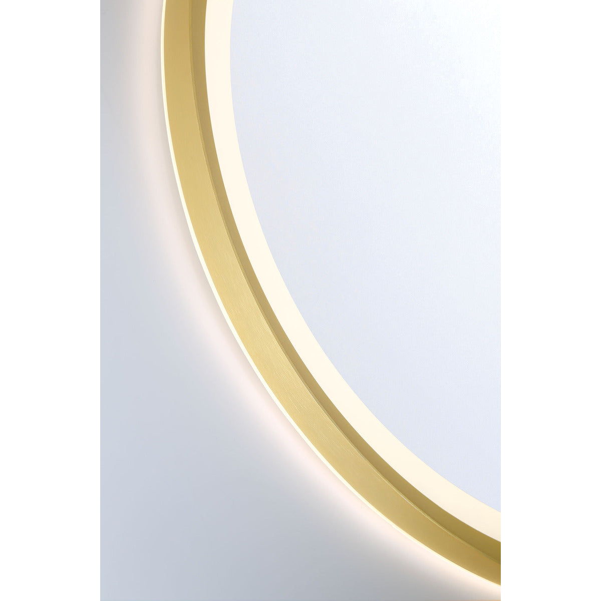 Eurofase Lighting Artell 32" 1-Light Integrated LED Brushed Gold Aluminum Frame Round Dimmable Mirror