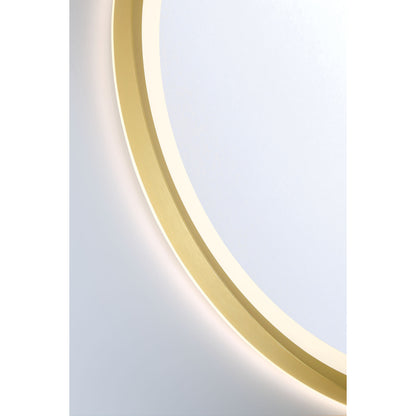 Eurofase Lighting Artell 32" 1-Light Integrated LED Brushed Gold Aluminum Frame Round Dimmable Mirror