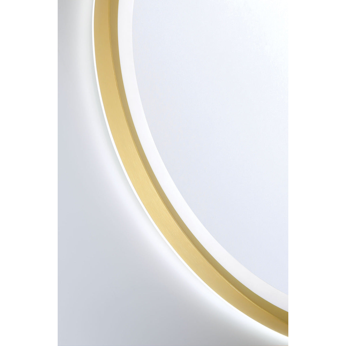 Eurofase Lighting Artell 32" 1-Light Integrated LED Brushed Gold Aluminum Frame Round Dimmable Mirror