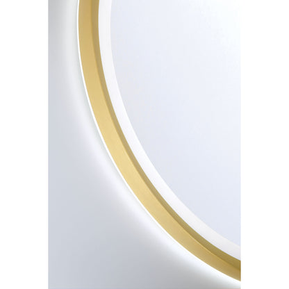 Eurofase Lighting Artell 32" 1-Light Integrated LED Brushed Gold Aluminum Frame Round Dimmable Mirror