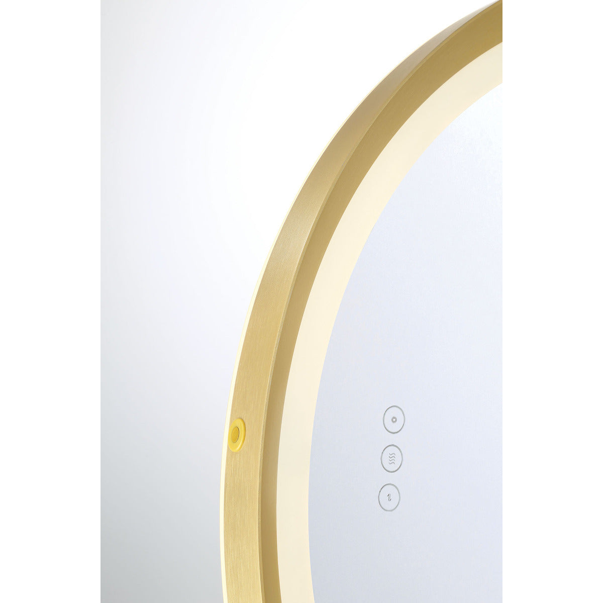 Eurofase Lighting Artell 32" 1-Light Integrated LED Brushed Gold Aluminum Frame Round Dimmable Mirror