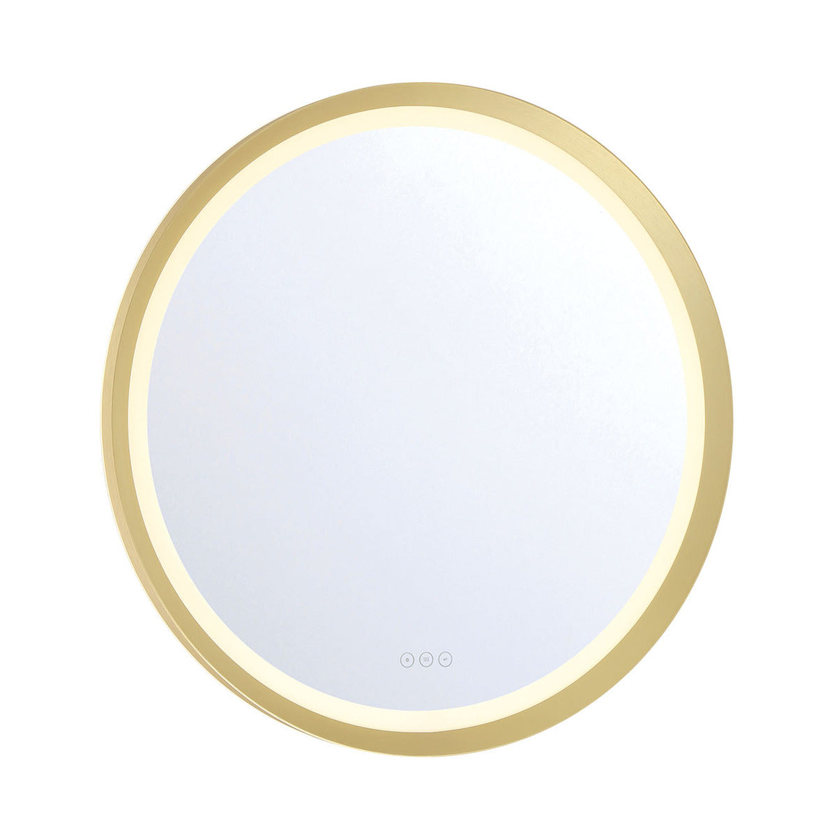 Eurofase Lighting Artell 32" 1-Light Integrated LED Brushed Gold Aluminum Frame Round Dimmable Mirror