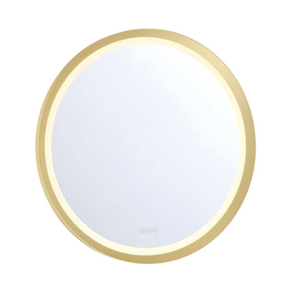 Eurofase Lighting Artell 32" 1-Light Integrated LED Brushed Gold Aluminum Frame Round Dimmable Mirror