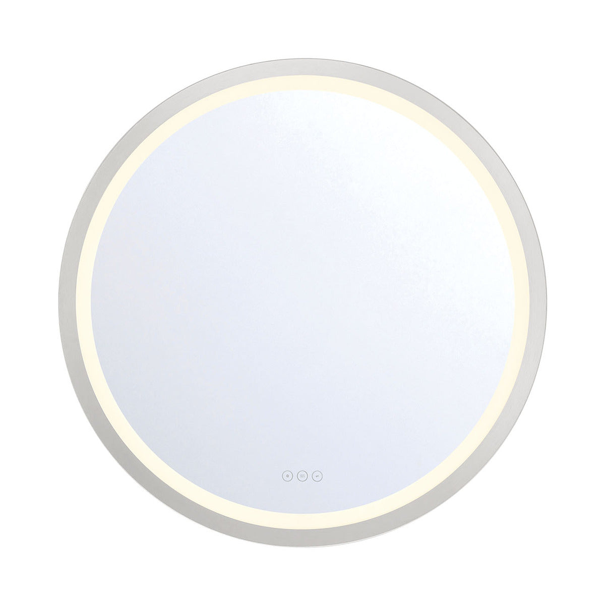 Eurofase Lighting Artell 32" 1-Light Integrated LED Brushed Silver Aluminum Frame Round Dimmable Mirror