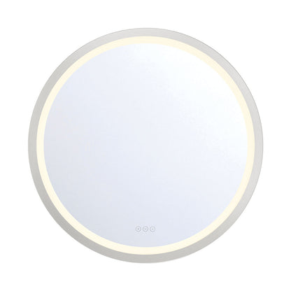 Eurofase Lighting Artell 32" 1-Light Integrated LED Brushed Silver Aluminum Frame Round Dimmable Mirror