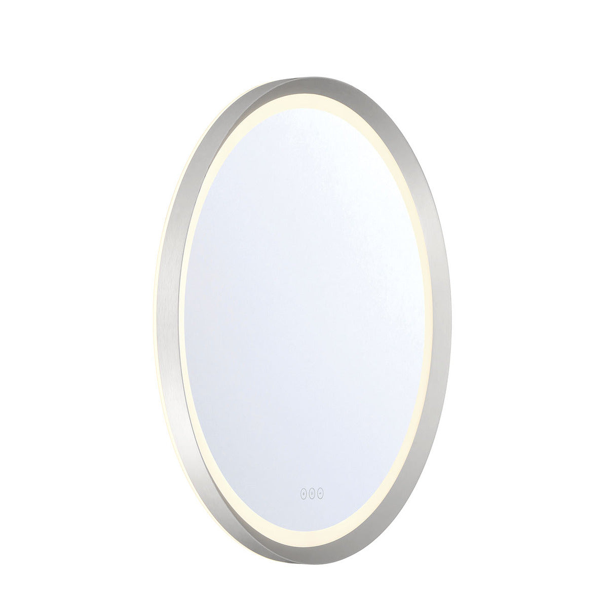 Eurofase Lighting Artell 32" 1-Light Integrated LED Brushed Silver Aluminum Frame Round Dimmable Mirror