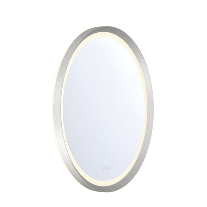 Eurofase Lighting Artell 32" 1-Light Integrated LED Brushed Silver Aluminum Frame Round Dimmable Mirror