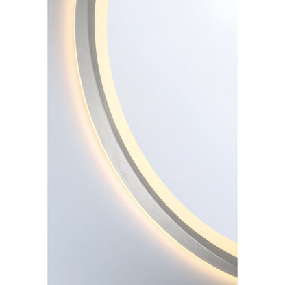 Eurofase Lighting Artell 32" 1-Light Integrated LED Brushed Silver Aluminum Frame Round Dimmable Mirror