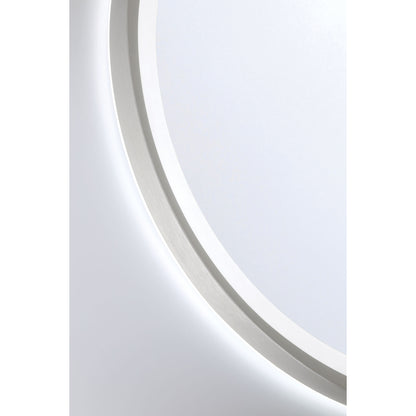 Eurofase Lighting Artell 32" 1-Light Integrated LED Brushed Silver Aluminum Frame Round Dimmable Mirror