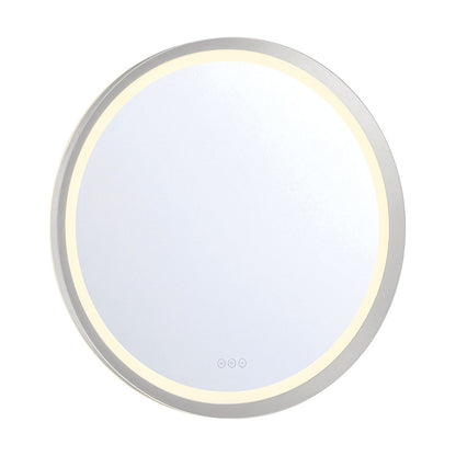Eurofase Lighting Artell 32" 1-Light Integrated LED Brushed Silver Aluminum Frame Round Dimmable Mirror