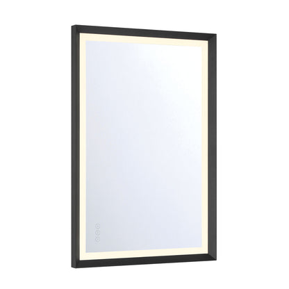 Eurofase Lighting Artell 36" 1-Light Integrated LED Brushed Black Aluminum Frame Rectangle Dimmable Mirror