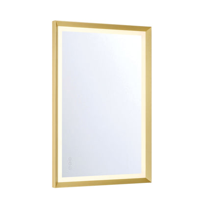 Eurofase Lighting Artell 36" 1-Light Integrated LED Brushed Gold Aluminum Frame Rectangle Dimmable Mirror